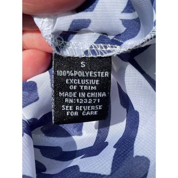 Wishful Park blue and white sheer pullover shirt size Small - Picture 7 of 10